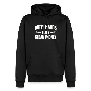 Plombier Cadeau Profession Artisan Installateur - Sweat à capuche Premium bio Homme - noir - Devant - Nico (187cm)