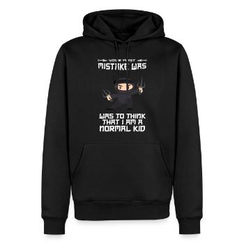 Ninja - Männer Premium Bio Hoodie - Schwarz - Vorne - Nico (187cm)