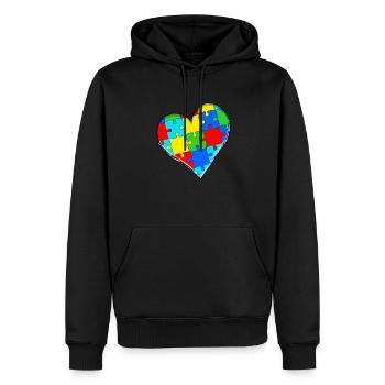 Autisme Cadeau Autiste Asperger TDAH Autisme - Sweat à capuche Premium bio Homme - noir - Devant - Nico (187cm)
