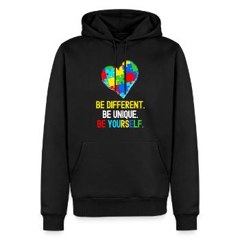 Tshirt autistique Autimus Cadeau Asperger Enfants - Sweat à capuche Premium bio Homme - noir - Devant - Nico (187cm)