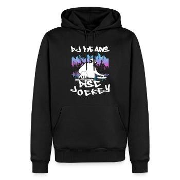 DJ Geschenk Musik Discjockey Disco Techno Rave - Männer Premium Bio Hoodie - Schwarz - Vorne - Nico (187cm)