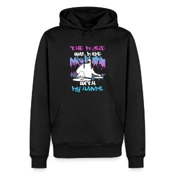 DJ Tshirt pour Party Disc Jockey Rave Techno Mixer - Sweat à capuche Premium bio Homme - noir - Devant - Nico (187cm)