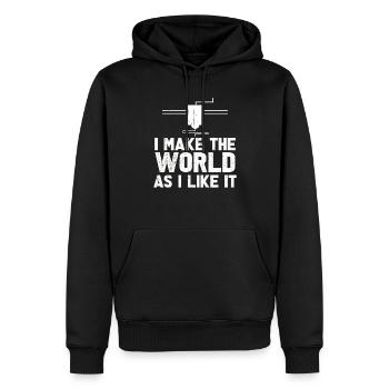 Imprimante 3D Tshirt Hommes Femmes Enfants - Sweat à capuche Premium bio Homme - noir - Devant - Nico (187cm)
