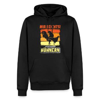 Mir reichts! Ich geh zu meinen Hühnern - Männer Premium Bio Hoodie - Schwarz - Vorne - Nico (187cm)
