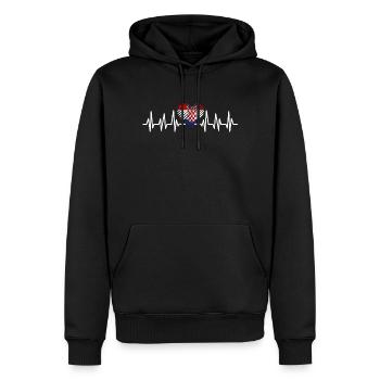 Kroatien Geschenk Herkunft Zagreb Hrvatska Heimat - Männer Premium Bio Hoodie - Schwarz - Vorne - Nico (187cm)