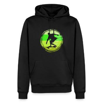 Skater Skateboard Gift Halfpipe Sk8 Ollie - Men’s Premium Organic Hoodie - black - Front - Nico (187cm)