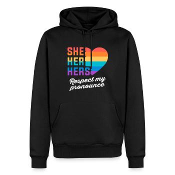 Trans Transgenre Transsexuel Cadeau Queer - Sweat à capuche Premium bio Homme - noir - Devant - Nico (187cm)