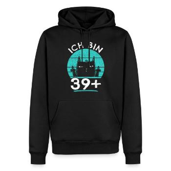 40. Geburtstag Frau 40er 40ter Ich bin 39+ plus - Männer Premium Bio Hoodie - Schwarz - Vorne - Nico (187cm)