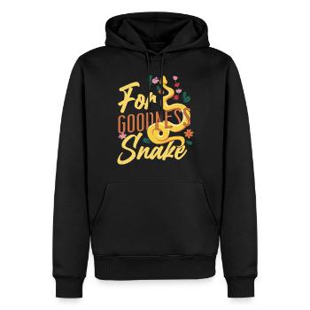 Serpent Serpent Serpent Jeu de mots pour la bonté - Sweat à capuche Premium bio Homme - noir - Devant - Nico (187cm)