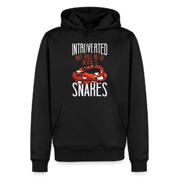 Snake Serpent Introverted But - Männer Premium Bio Hoodie - Schwarz - Vorne - Nico (187cm)