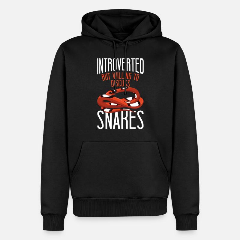 Snake Serpent Introverted But - Männer Premium Bio Hoodie - Schwarz