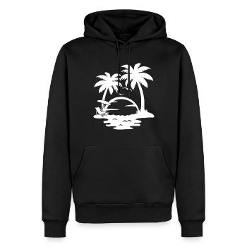 Palmiers - Sweat à capuche Premium bio Homme - noir - Devant - Nico (187cm)