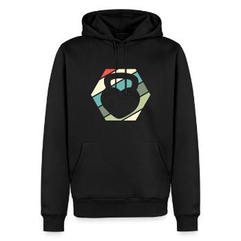 Haltérophilie Musculation Sport Fitness Trainer - Sweat à capuche Premium bio Homme - noir - Devant - Nico (187cm)