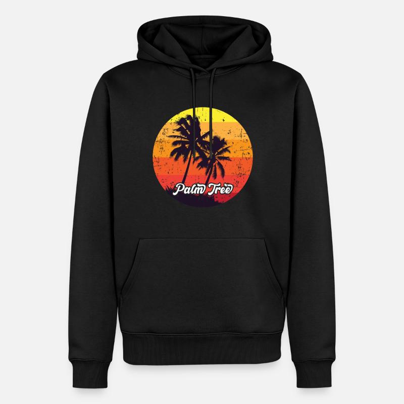 Palmiers - Sweat à capuche Premium bio Homme - noir