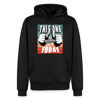 This One is Working Out Fitness Motivation Humor - Männer Premium Bio Hoodie - Schwarz - Vorne - Nico (187cm)