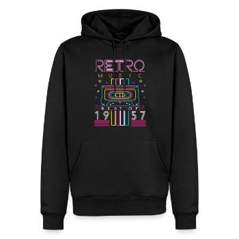 Best Of 1957 Retro Kassette Vintage Geburtstag - Männer Premium Bio Hoodie - Schwarz - Vorne - Nico (187cm)