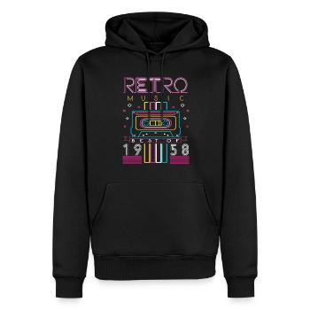 Best Of 1958 Retro Kassette Vintage Geburtstag - Männer Premium Bio Hoodie - Schwarz - Vorne - Nico (187cm)