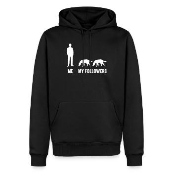 Moi et mes adeptes Chien Chien Chien Chiens - Sweat à capuche Premium bio Homme - noir - Devant - Nico (187cm)