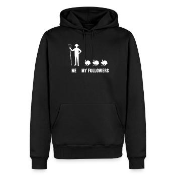 Moi et mes adeptes lapin lapin lapins - Sweat à capuche Premium bio Homme - noir - Devant - Nico (187cm)