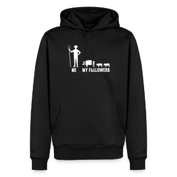 Moi et mes disciples éleveurs de cochons cochons - Sweat à capuche Premium bio Homme - noir - Devant - Nico (187cm)