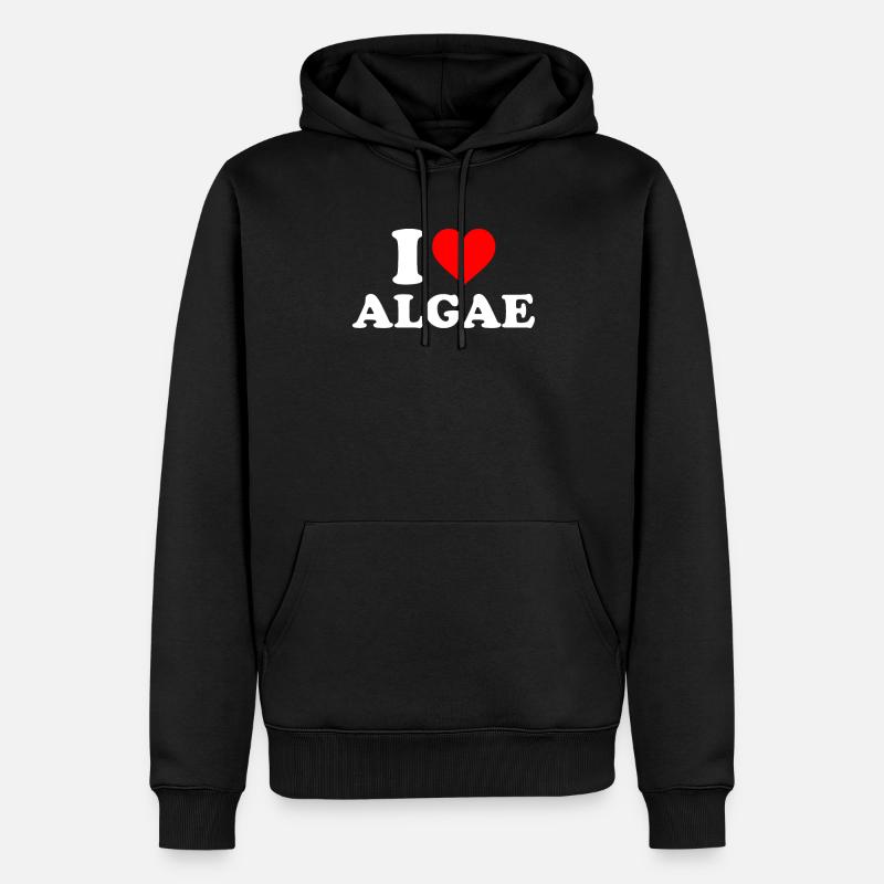 I love algae, algae diatom - Männer Premium Bio Hoodie - Schwarz
