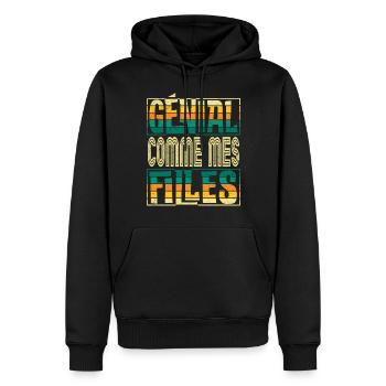 Génial Comme Mes Filles Parents Mère - Sweat à capuche Premium bio Homme - noir - Devant - Nico (187cm)