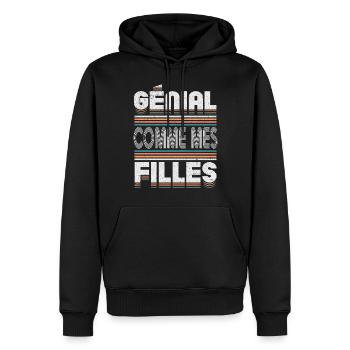 Génial Comme Mes Filles Parents Mère - Sweat à capuche Premium bio Homme - noir - Devant - Nico (187cm)