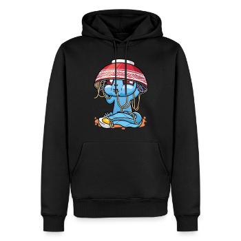 Axolotl Kawaii Ramen Nudeln Anime - Männer Premium Bio Hoodie - Schwarz - Vorne - Nico (187cm)