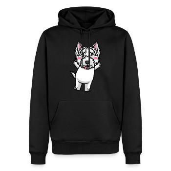 West Highland White Terrier Chien Westie - Sweat à capuche Premium bio Homme - noir - Devant - Nico (187cm)