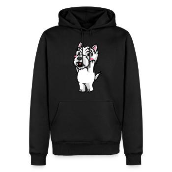 West Highland White Terrier Chien Westie - Sweat à capuche Premium bio Homme - noir - Devant - Nico (187cm)