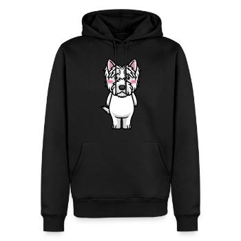 West Highland White Terrier Chien Westie - Sweat à capuche Premium bio Homme - noir - Devant - Nico (187cm)