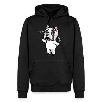 West Highland White Terrier Chien Westie - Sweat à capuche Premium bio Homme - noir - Devant - Nico (187cm)