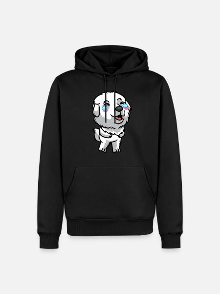 Pyrenean Mountain Dog Laughing - Men’s Premium Organic Hoodie - black
