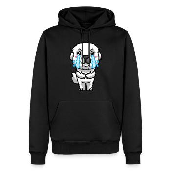 Pyrenäenberghund Hund Traurig Weinen - Männer Premium Bio Hoodie - Schwarz - Vorne - Nico (187cm)