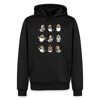 Zebra Finch Bird Emoticon - Herre Premium økologisk hoodie - sort - Foran - Nico (187cm)