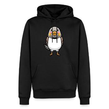 Zebra Finch Bird Emoticon - Herre Premium økologisk hoodie - sort - Foran - Nico (187cm)