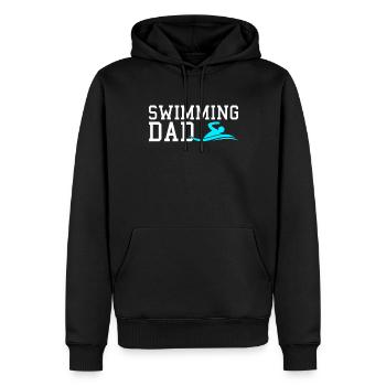 swimming dad - Männer Premium Bio Hoodie - Schwarz - Vorne - Nico (187cm)