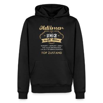 30 Jahre Oldtimer 1992 Jahrgang Geburtstag - Männer Premium Bio Hoodie - Schwarz - Vorne - Nico (187cm)