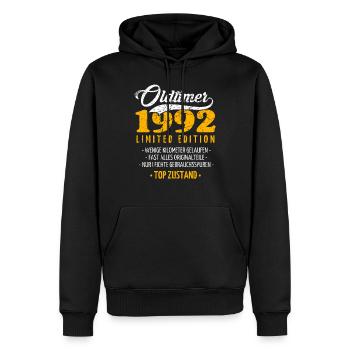 30 Jahre Oldtimer 1992 Jahrgang Geburtstag - Männer Premium Bio Hoodie - Schwarz - Vorne - Nico (187cm)