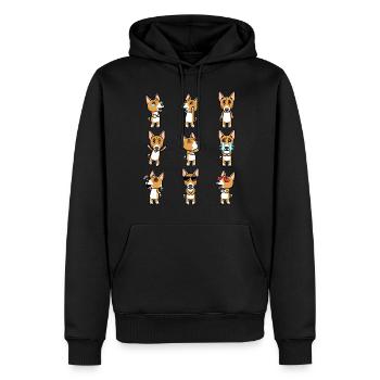 Basenji Hund Emoticon - Männer Premium Bio Hoodie - Schwarz - Vorne - Nico (187cm)