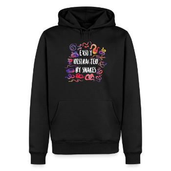 Snake Serpent Watercolor Easily - Männer Premium Bio Hoodie - Schwarz - Vorne - Nico (187cm)
