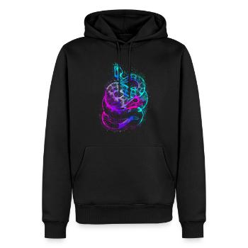 Snake Serpent Watercolor - Männer Premium Bio Hoodie - Schwarz - Vorne - Nico (187cm)