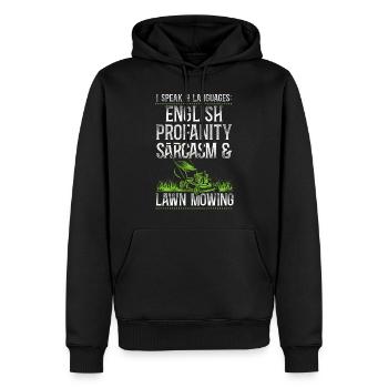 Lawn Mower Mowing Dad Father - Männer Premium Bio Hoodie - Schwarz - Vorne - Nico (187cm)