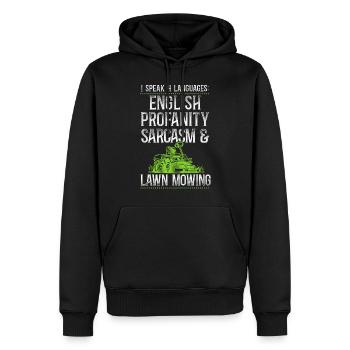 Lawn Mower Mowing Dad Father - Männer Premium Bio Hoodie - Schwarz - Vorne - Nico (187cm)