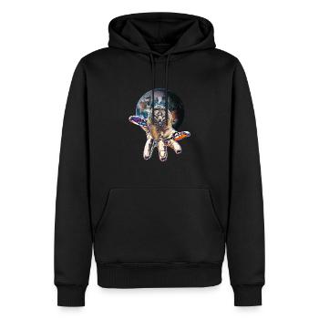 Grizzly - Männer Premium Bio Hoodie - Schwarz - Vorne - Nico (187cm)