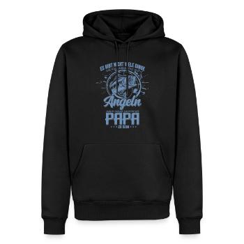 Angler Papa es gibt nicht viele Dinge die ich - Männer Premium Bio Hoodie - Schwarz - Vorne - Nico (187cm)