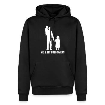 Ich und meine Follower für Männer Sohn und Tochter - Männer Premium Bio Hoodie - Schwarz - Vorne - Nico (187cm)