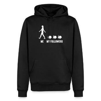 Moi et mes adeptes lapin lapin lapins - Sweat à capuche Premium bio Homme - noir - Devant - Nico (187cm)
