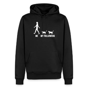 Ich und meine Follower Katze Mieze Kätzchen Katzen - Männer Premium Bio Hoodie - Schwarz - Vorne - Nico (187cm)