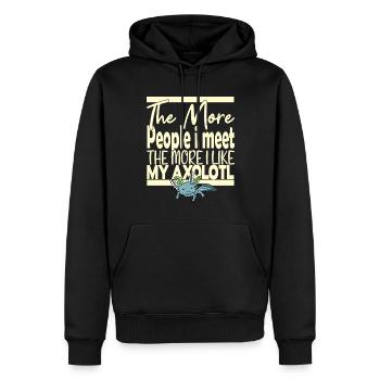 Plus de gens que je rencontre Axolotl - Sweat à capuche Premium bio Homme - noir - Devant - Nico (187cm)